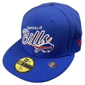 Buffalo Bills New Era Hat Fitted Mens 7 3/8 NFL Patch 60th Anniversary NEW
